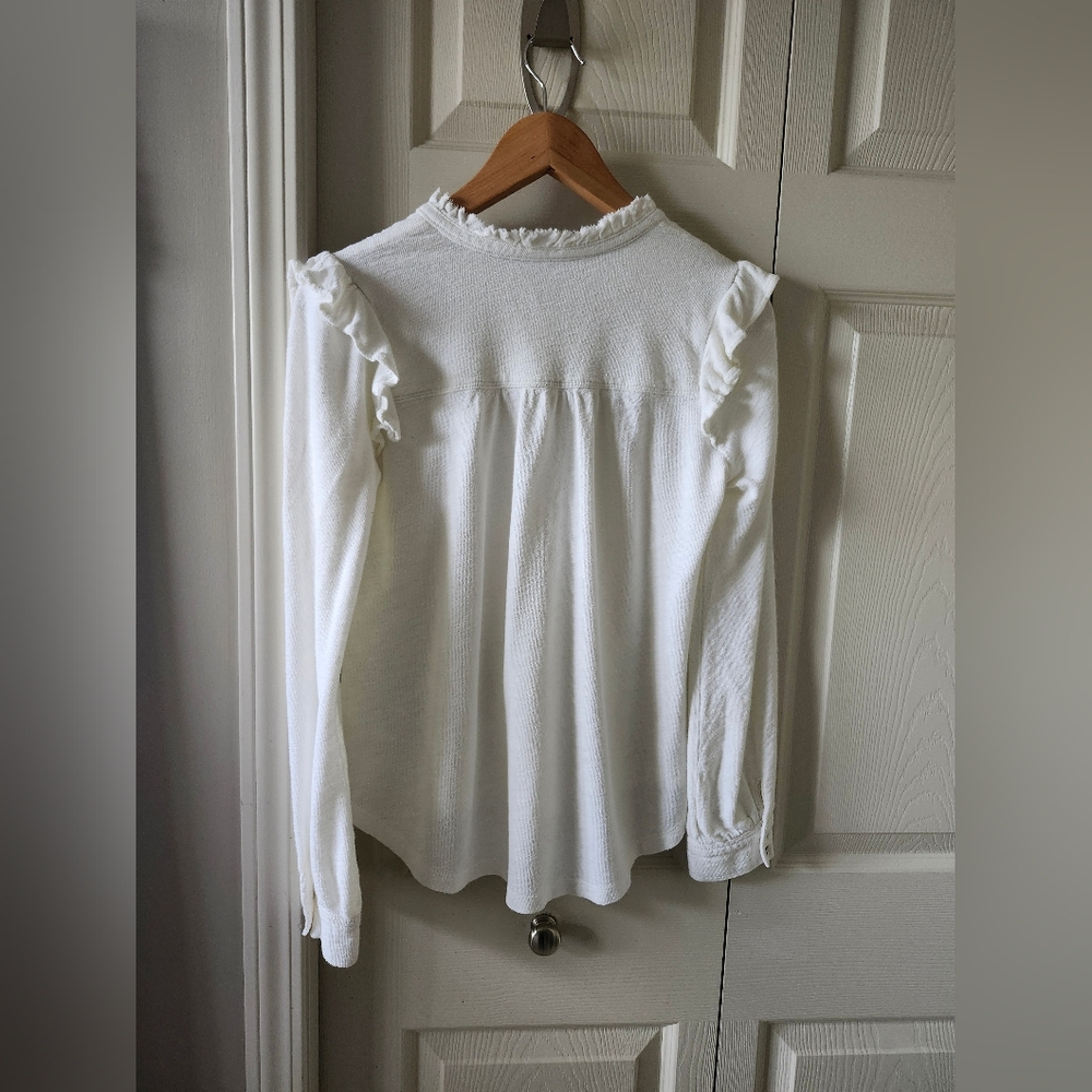 Pilcro Ruffled Henley - Picture 3 of 6